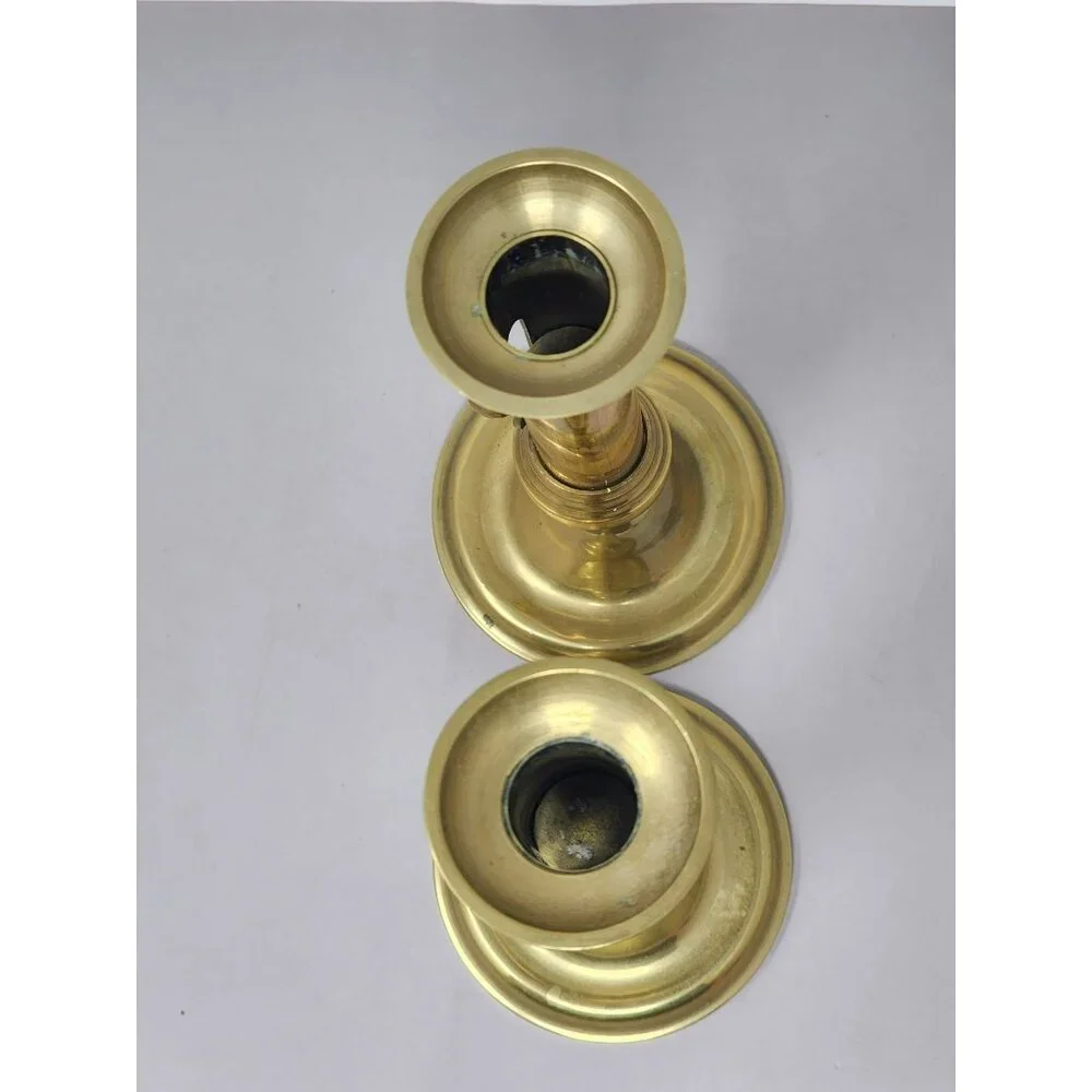 Vintage Brass Adjustable Candlestick Holders Pair Brass‎ & Copper Castilian